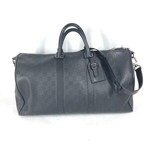 LOUIS VUITTON Black Damier Leather Shoulder Bag